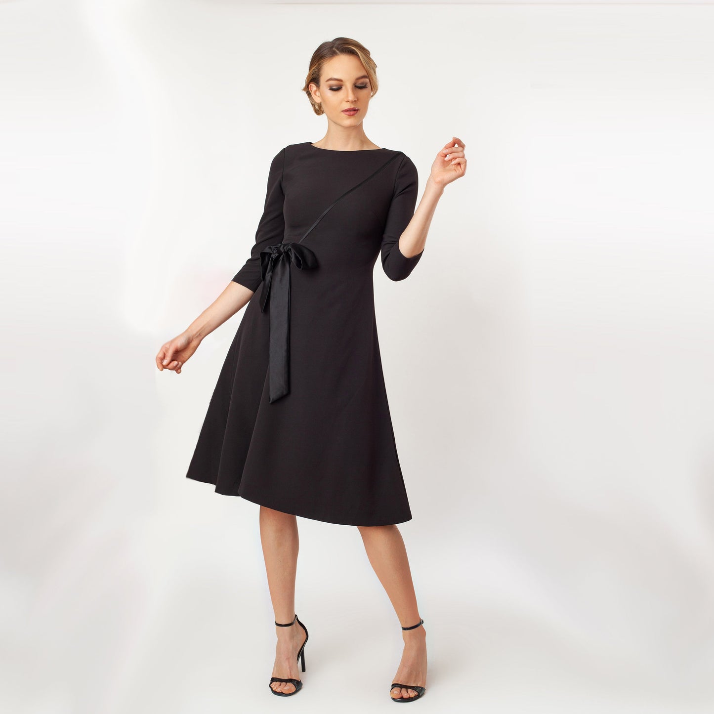 T-Length Side Tie Dress