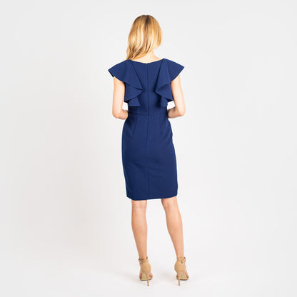 CN7198 Flounced Slvs Sheath