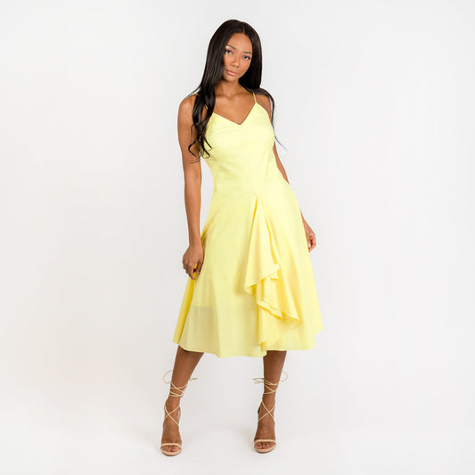 CN7203 Spaguetti Strap Flared Dress