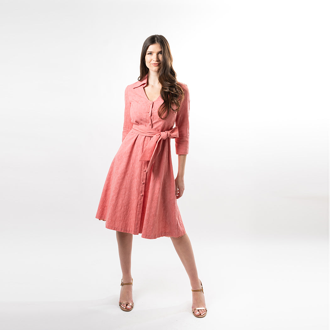 Button Down Fit & Flare Shirt Dress