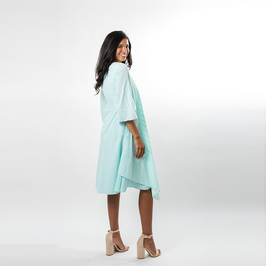 Asymmetric Flared Overlay A-line Dress