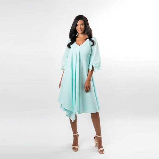 Asymmetric Flared Overlay A-line Dress