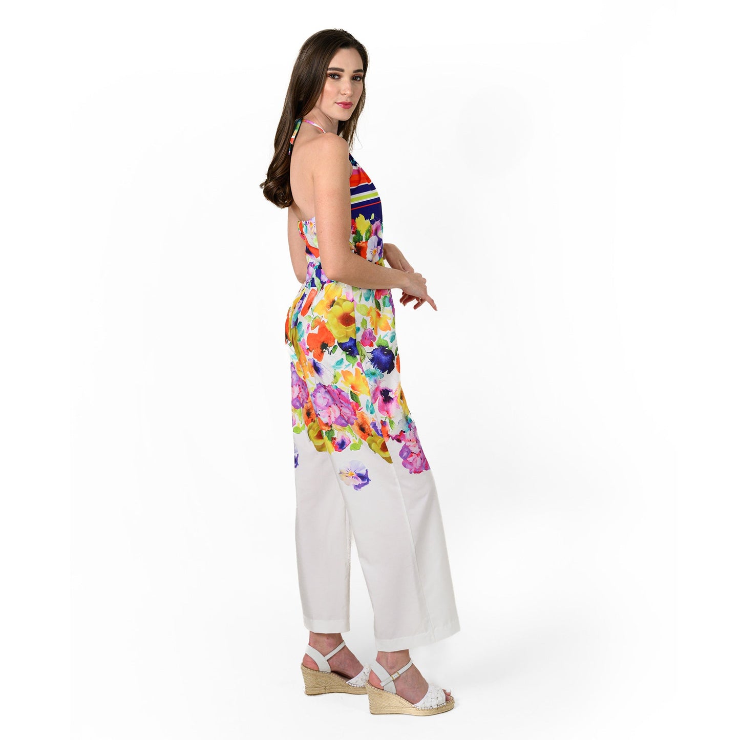 Halter Engineered Print Jumpsuit