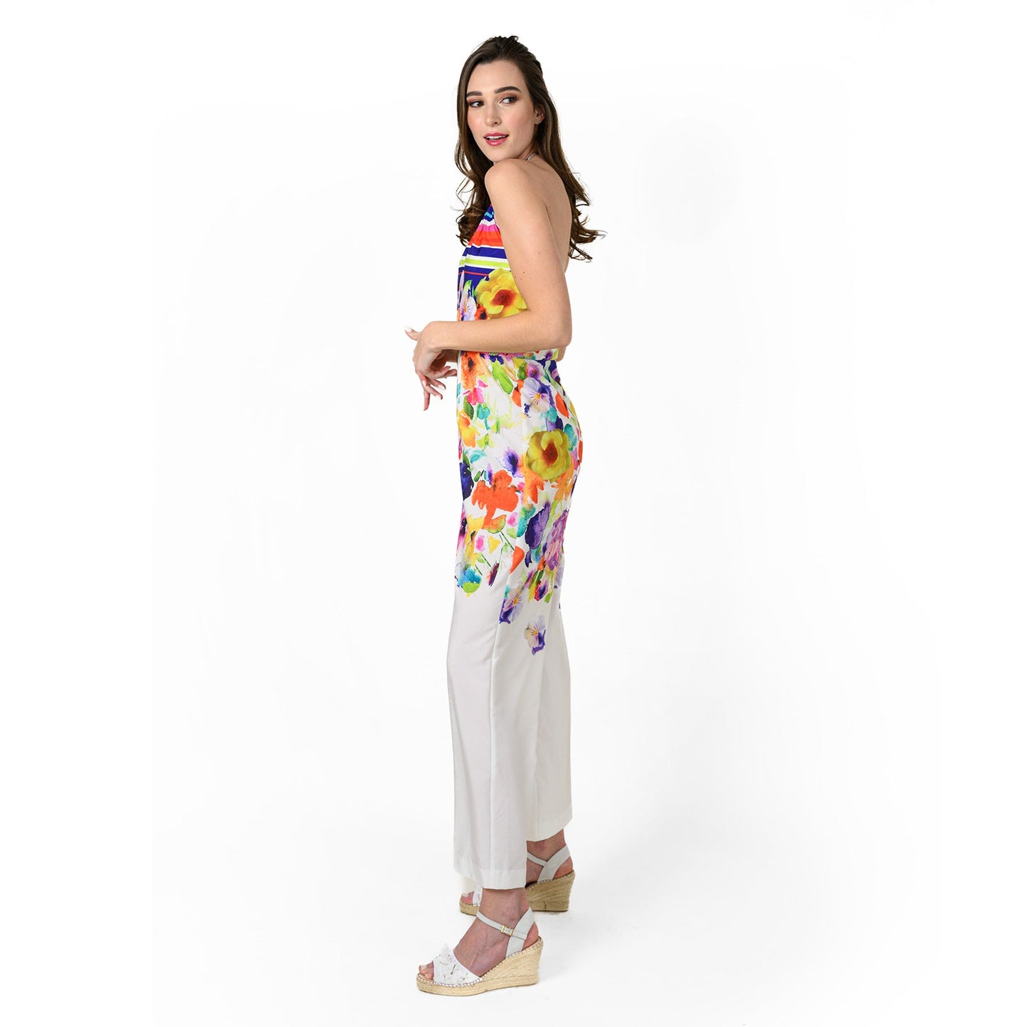 Halter Engineered Print Jumpsuit