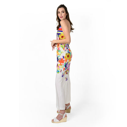 Halter Engineered Print Jumpsuit