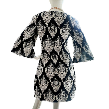 Boat Neck Slashed Sleeve Sheath