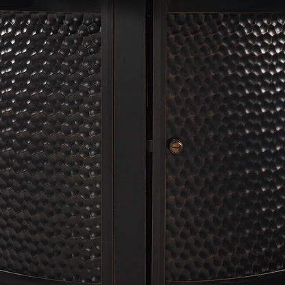 Clayton 40" Round Hammered Aluminum Convertible Gas Fire Pit Table