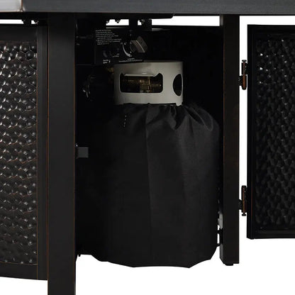 Clayton 40" Round Hammered Aluminum Convertible Gas Fire Pit Table