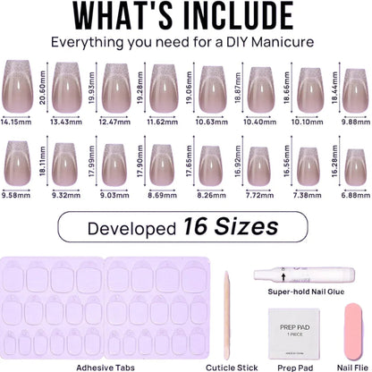 Starlight Shimmer Coffin Nails  - Press on Nails