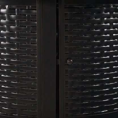 Dalton 40" Square Woven Aluminum Convertible Gas Fire Pit Table