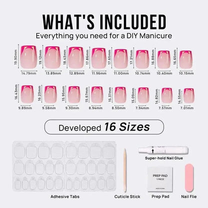 Metallic Petal Square Nails - Press on Nails