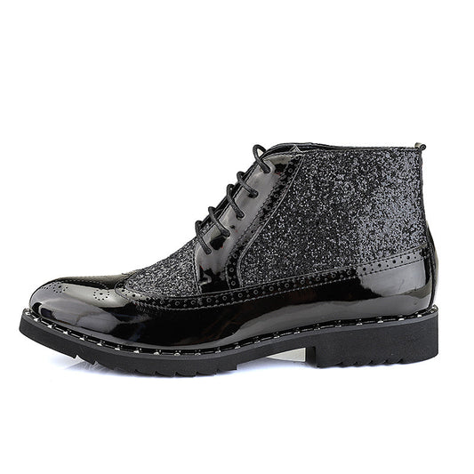 Boots Gold Wedding Dress Shoes Men's