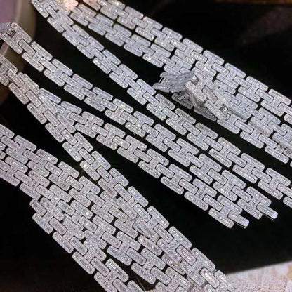 Charm Gold Iced out Diamond 18K Gold Chain Bracelet Women's