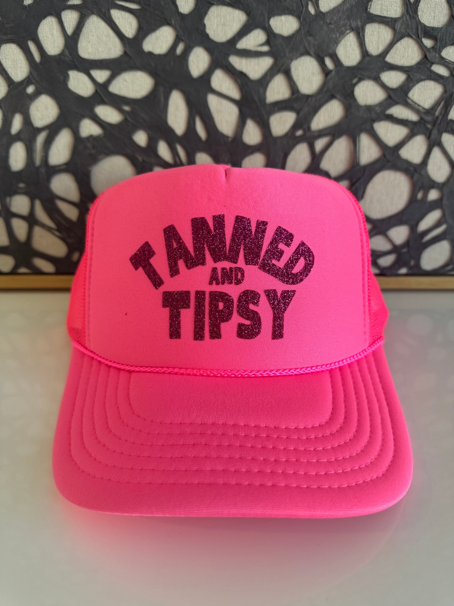 TANNED + TIPSY neon pink hat
