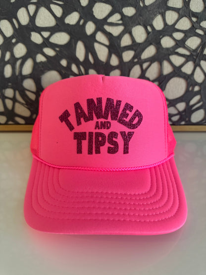 TANNED + TIPSY neon pink hat