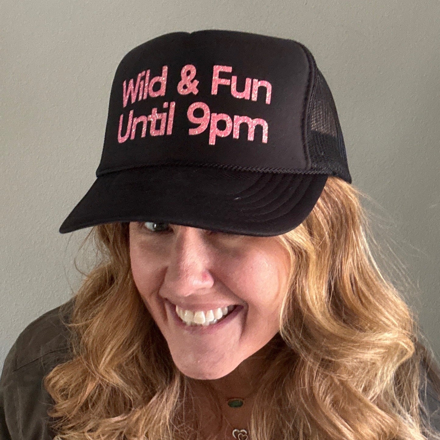 Midlifers WILD + FUN black with neon coral glitter