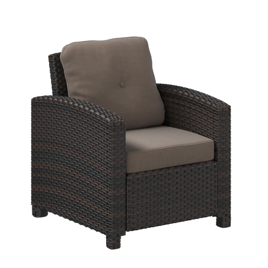 Miles Mocha Finish Outdoor Wicker Club Chair