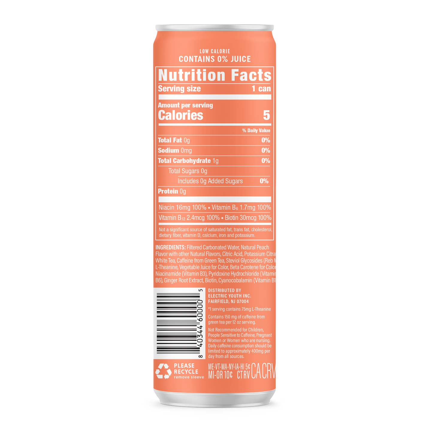 Energy Drink - Sparkling Peach Tea