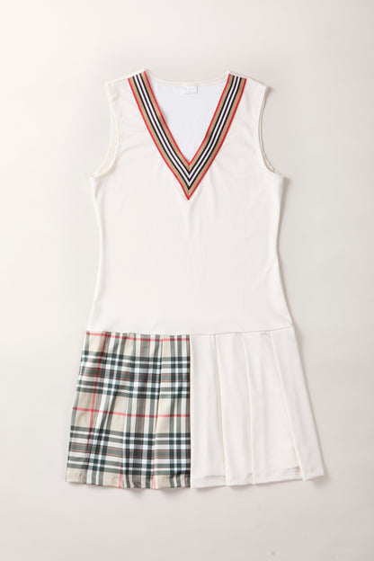 AGGIE BROWN PLAID DRESS – CHIC & VERSATILE WOMEN’S ATHLETIC DRESS FOR ON & OFF THE COURT AND COURSE