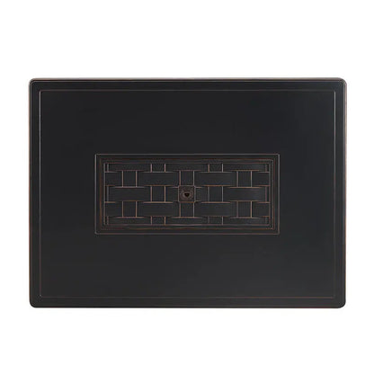 Preston 44" Rectangular Basketweave Aluminum Convertible Gas Fire Pit Table