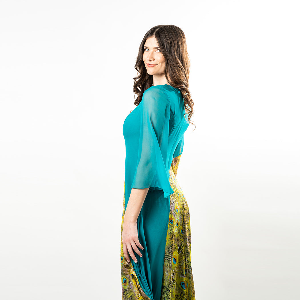 Bell Sleeves Mix-media Maxi