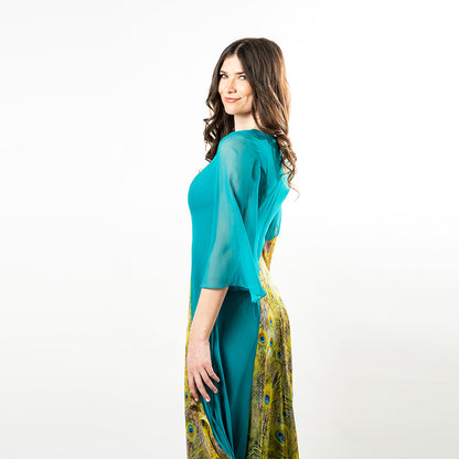 Bell Sleeves Mix-media Maxi