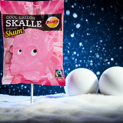 Swedish Candy Bubs Raspberry/Cool Raspberry Skull Foam 90gx12