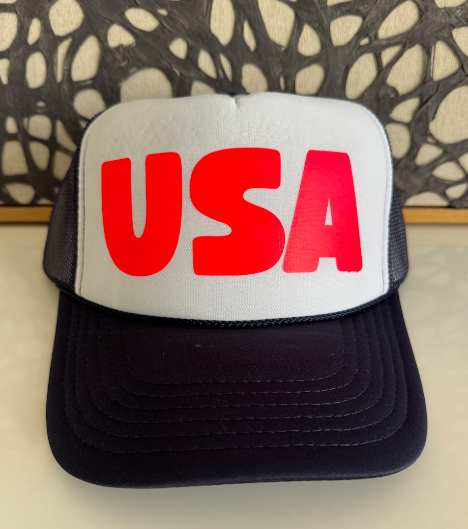 USA navy and white trucker