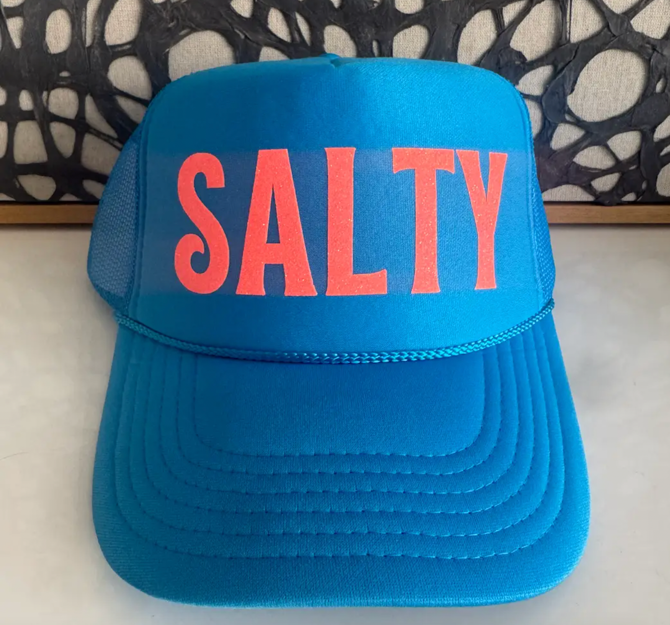 SALTY neon blue trucker