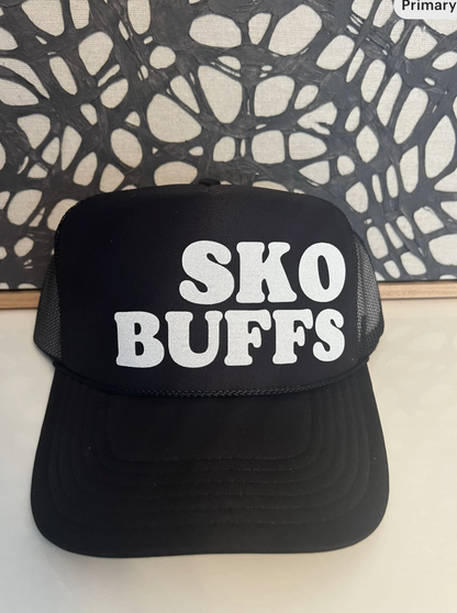 SKO BUFFS black with white sparkle trucker