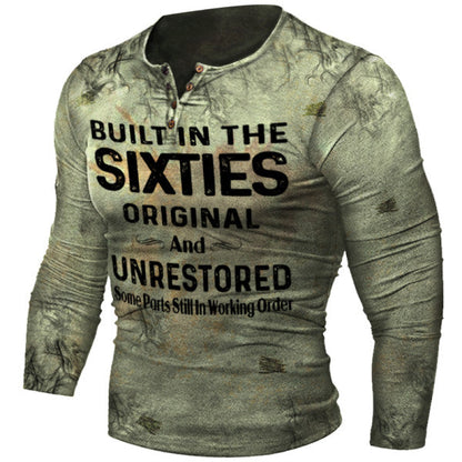 Motorcycle Rally Combat Skull Long Sleeved T Shirt Men's