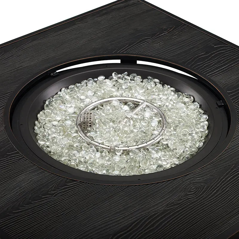 Yorke 40" Square Aluminum Convertible Gas Fire Pit Table