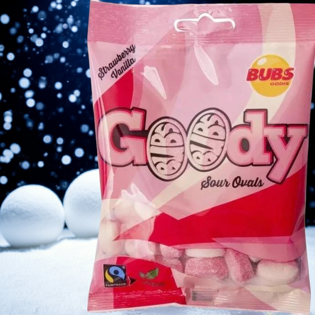 Swedish Candy Bubs Bubs Goody Strawberry/Vanilla Bubs 12x90g = One Box