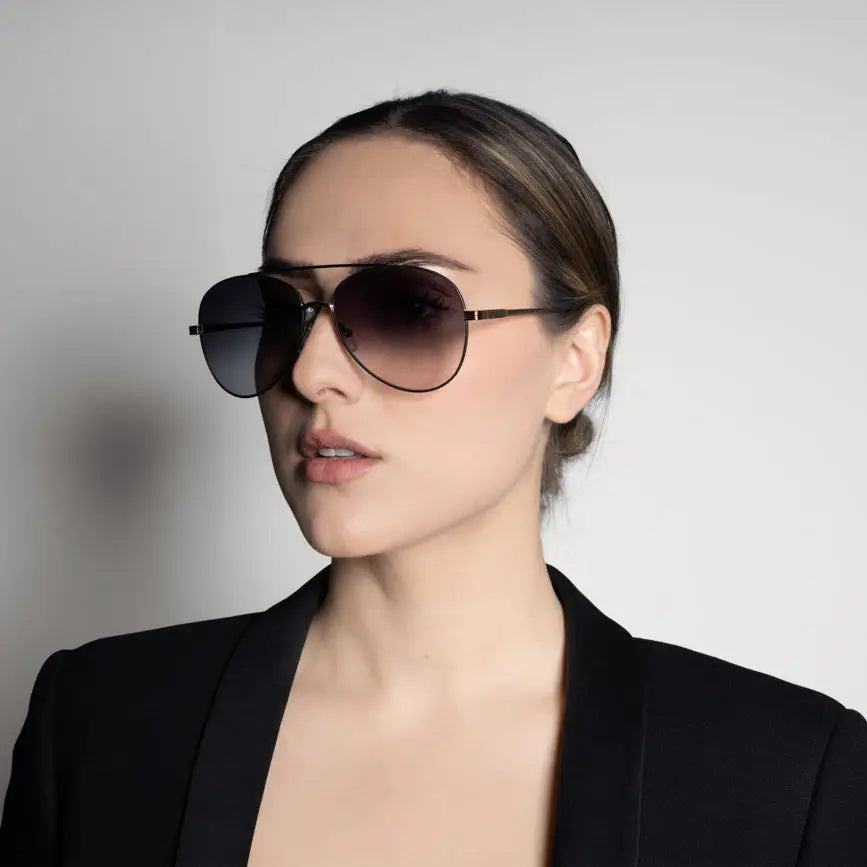 Angelina, Black/Gold Sunglasses