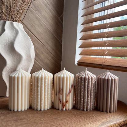 Let It Snow - Nude Brown Block Candle