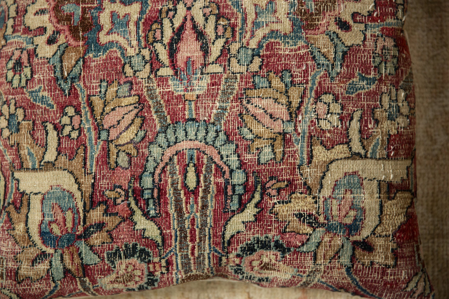 Vintage Meshed Rug Fragment Pillow