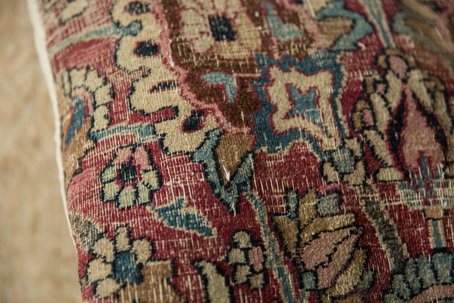 Vintage Meshed Rug Fragment Pillow