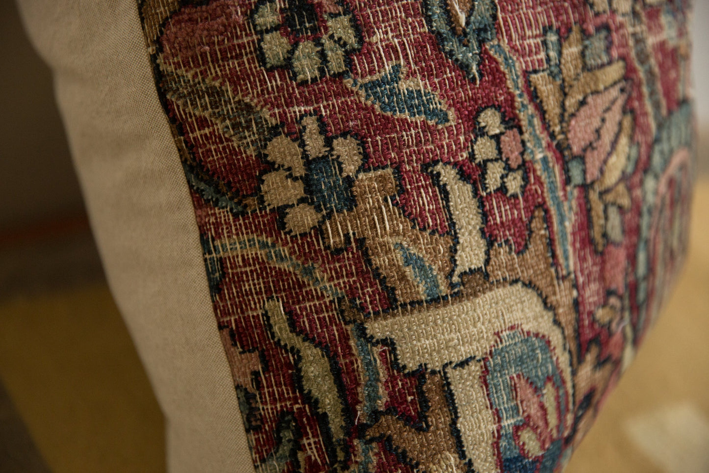 Vintage Meshed Rug Fragment Pillow
