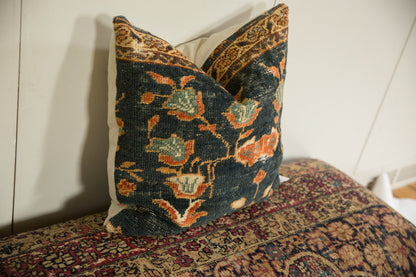 Antique Ziegler Mahal Rug Fragment Pillow