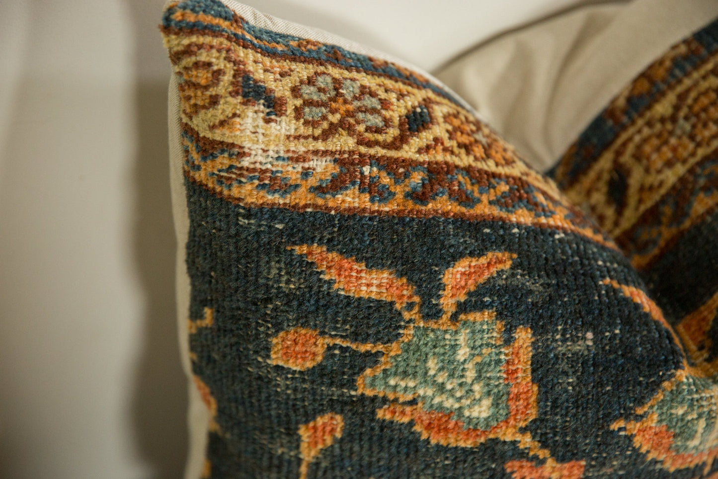 Antique Ziegler Mahal Rug Fragment Pillow