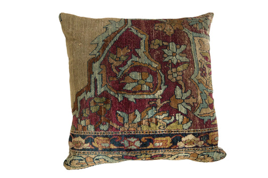 Antique Kerman Rug Fragment Pillow