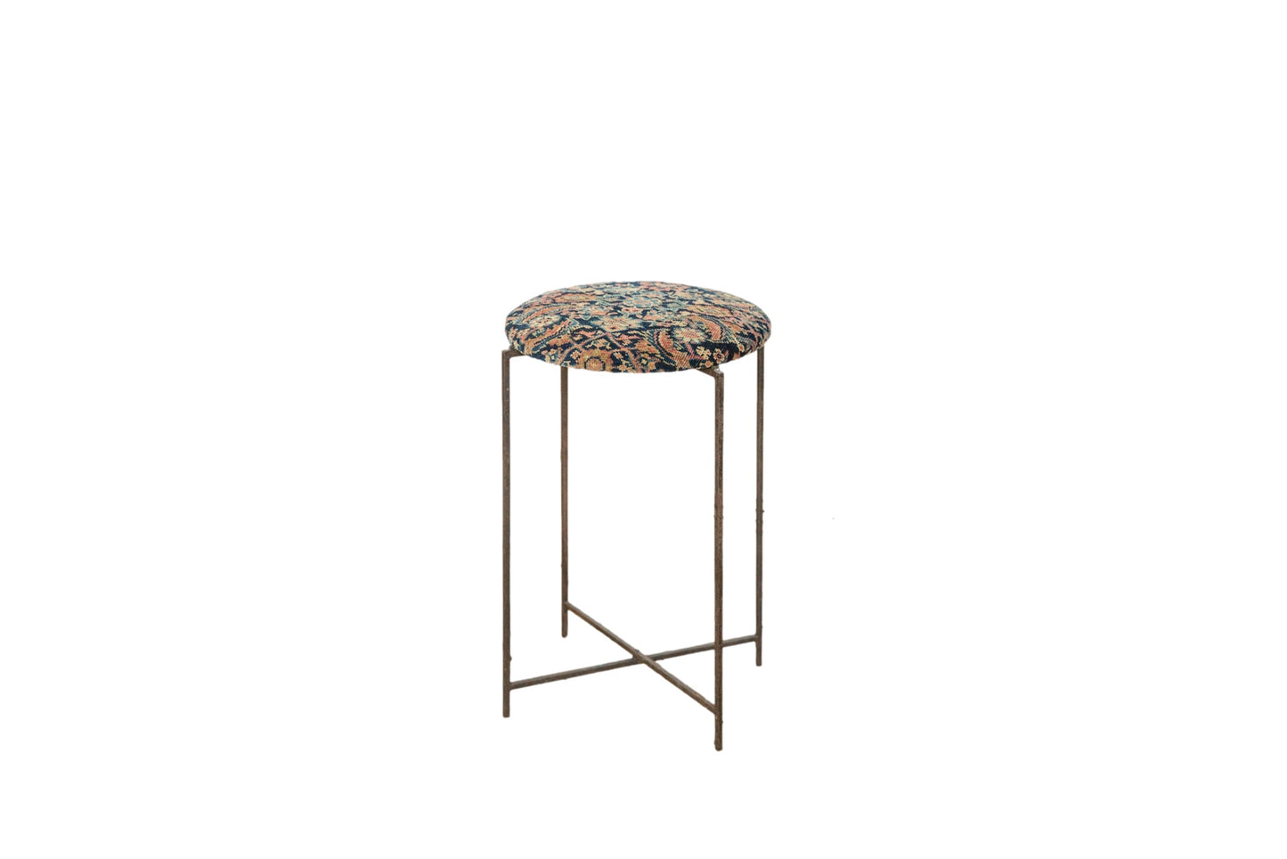 Reclaimed Antique Rug Fragment Side Table Stand 7 of 7