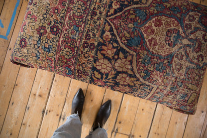 Antique Persian Kerman Rug Ottoman Coffee Table