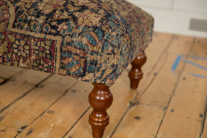 Antique Persian Kerman Rug Ottoman Coffee Table