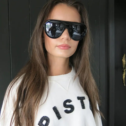 Farrah, Black/Mirror Sunglasses Made in Italy