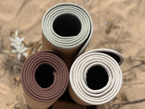 Santosha - Original Solid Cork Yoga Mat  5.0mm Earthy Beige