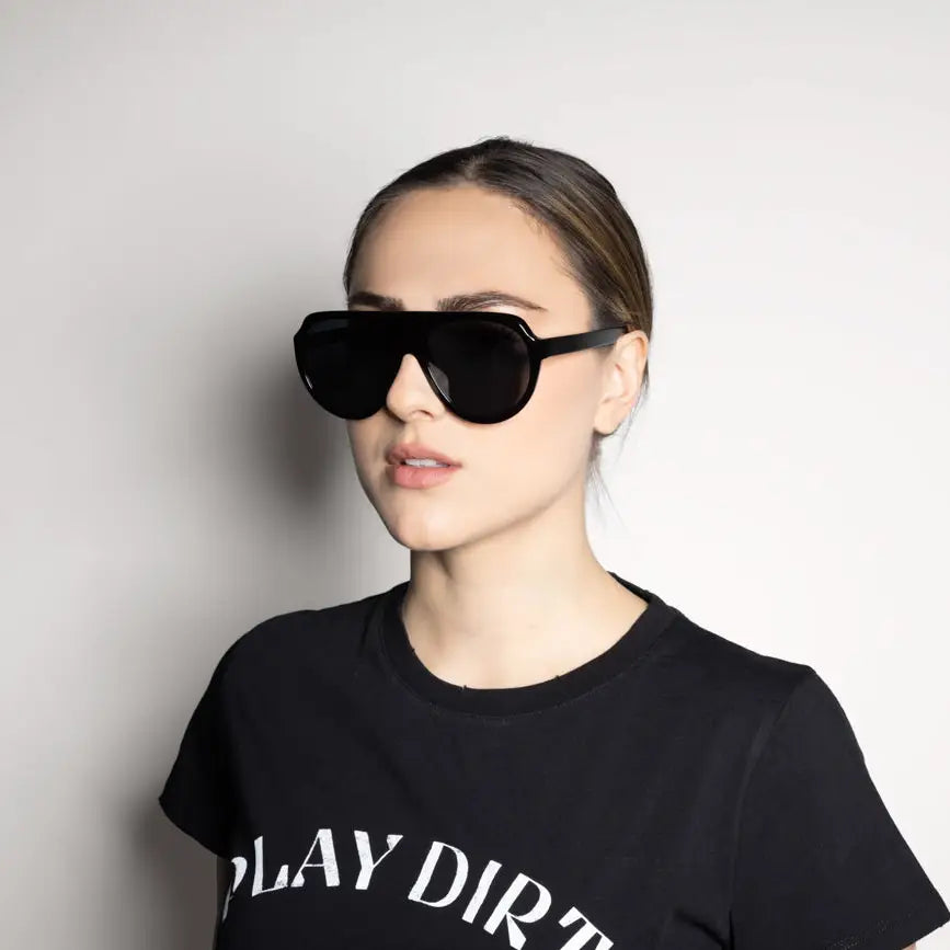 Farrah, Black/Mirror Sunglasses Made in Italy