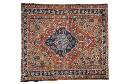 3.5x4 Vintage Heriz Square Rug
