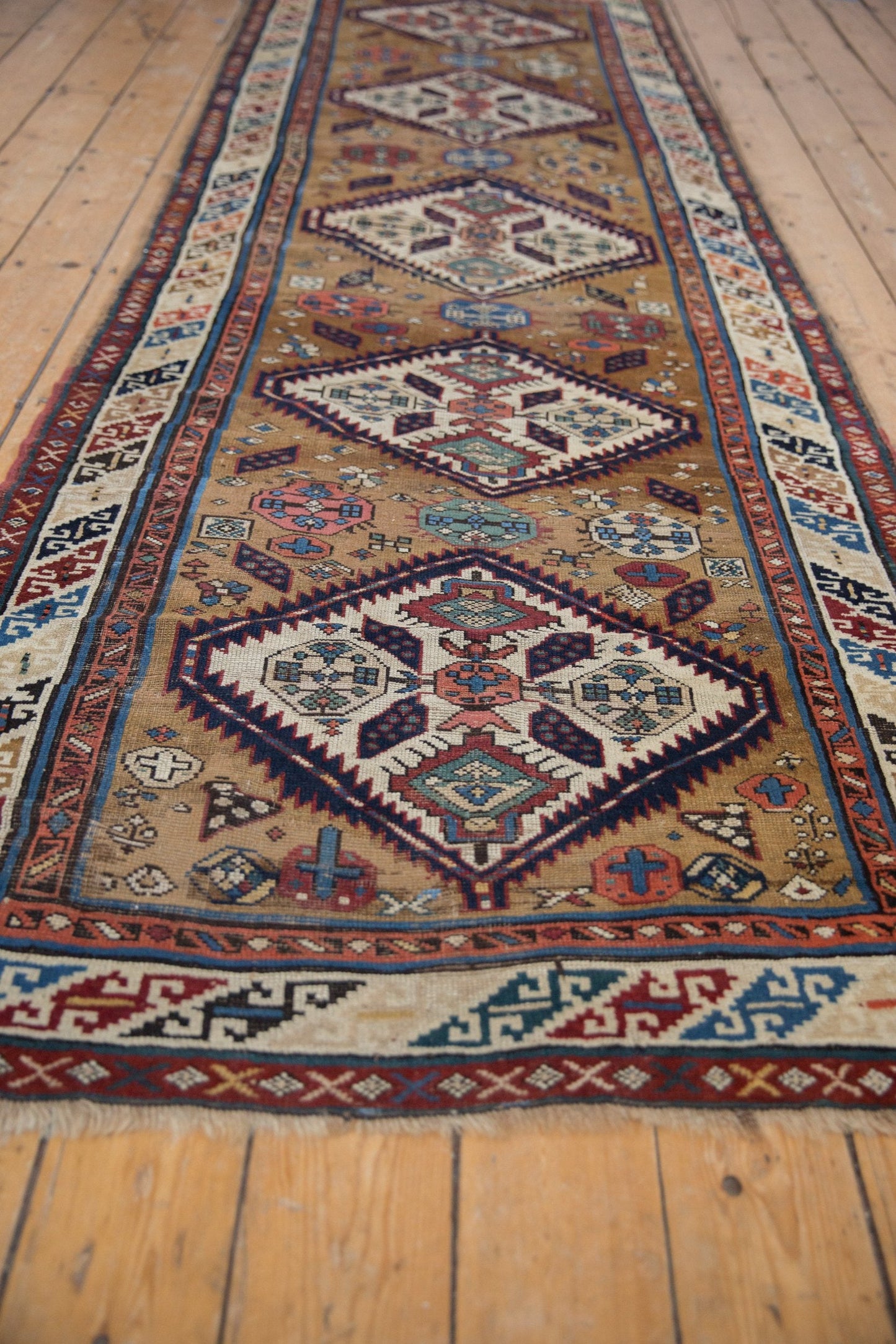 3.5x11.5 Antique Caucasian Rug Runner