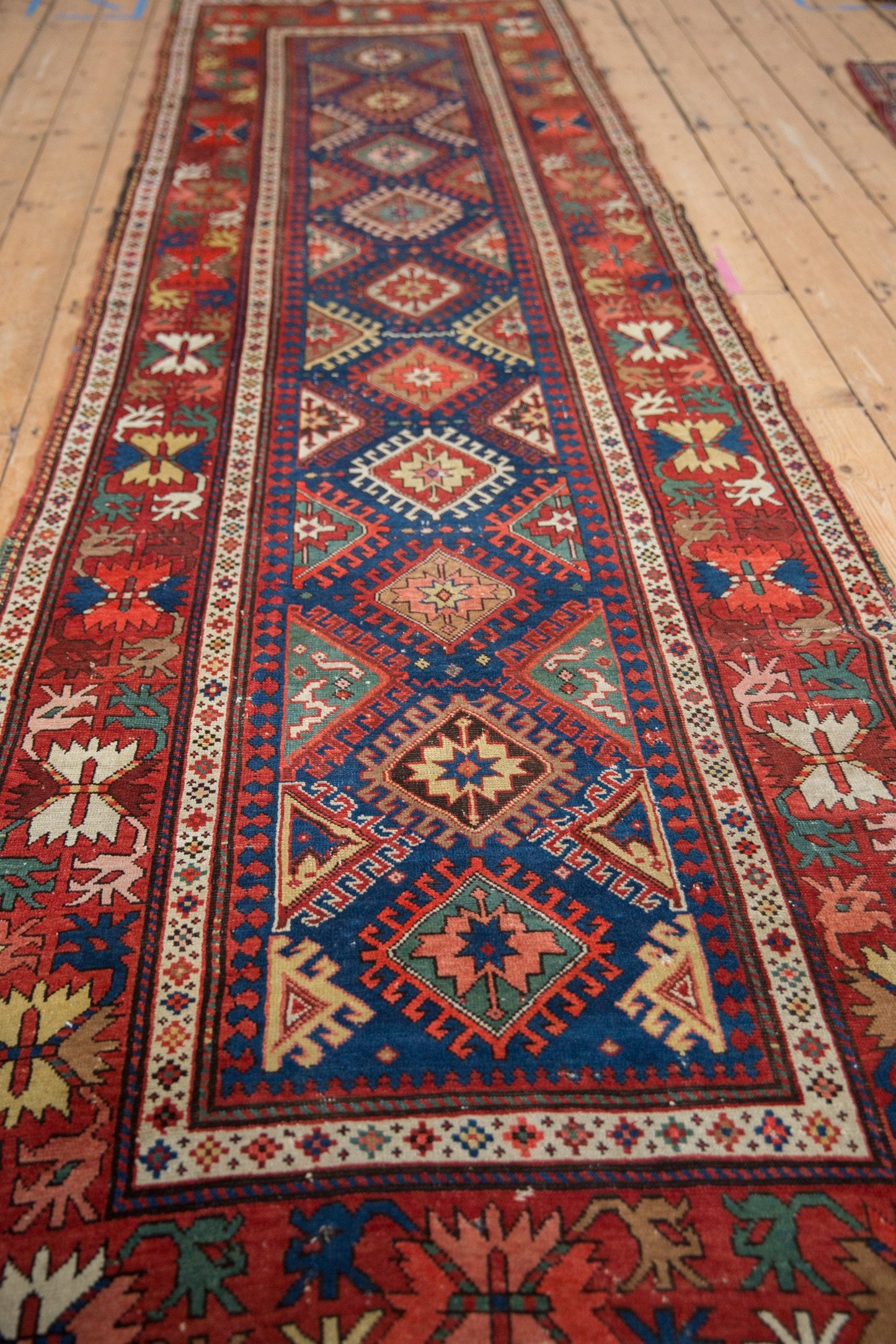 3.5x12.5 Antique Caucasian Rug Runner